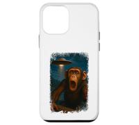 Distressed Chimpanzee UFO Selfie With Invasion Alien Humor Custodia per iPhone 12 mini