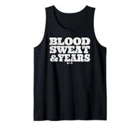 Distressed Clasic Blood, Sweat And Years Sollevamento Pesi papà Canotta