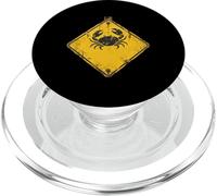 Distressed Crab Warning Sign Ocean Beach PopSockets PopGrip per MagSafe