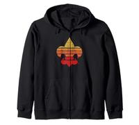 Distressed Fleur-De-Lis Retro 80's / 90's Scouting America Felpa con Cappuccio