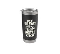 Distressed Go Kart Racing Driver My Go Kart va più veloce di Bicchiere termico in acciaio inox doppia parete