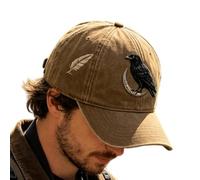 Distressed Hats for Women Retro, Gothic Halloween Raven Crescent cap