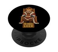 Distressed King Lear Leer Divertente gioco di parole Shakespreare Joke Meme PopSockets PopGrip Adesivo