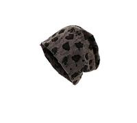 Distressed Leopard Print Slouchy Beanie for Women Autumn Winter Turban Hat | Slouchy Leopard Beanie Fits Large Heads, Cozy Autumn Winter Turban Hat