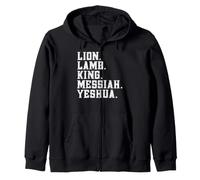 Distressed Lion lam King Messiah Yeshua Christian Bible Felpa con Cappuccio