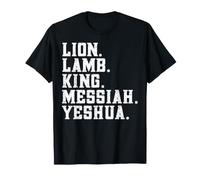 Distressed Lion lam King Messiah Yeshua Christian Bible Maglietta