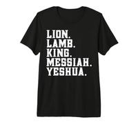 Distressed Lion lam King Messiah Yeshua Christian Bible Maglietta Premium