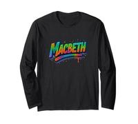Distressed Macbeth Shakespeare Titolo Tragedia Gioca Dramma Meme Maglia a Manica