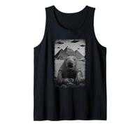 Distressed Manatee Selfie At Pyramids Funny Vintage UFO Canotta