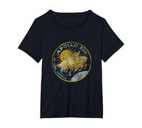Distressed Missione Apollo 13 della NASA Maglietta, Donna Plus-Size, Nero, 4X