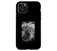 Distressed Seal Selfie At Pyramids Funny Vintage UFO Alien Custodia per iPhone 11 Pro