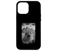 Distressed Seal Selfie At Pyramids Funny Vintage UFO Alien Custodia per iPhone 12 Pro Max