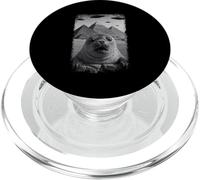 Distressed Seal Selfie At Pyramids Funny Vintage UFO Alien PopSockets PopGrip per MagSafe