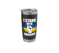 Distressed Ucraina Bandiera I Stand Con Ucraina Sostenere Pace Bicchiere termico in acciaio inox doppia parete