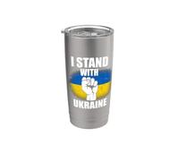Distressed Ucraina Bandiera I Stand Con Ucraina Sostenere Pace Bicchiere termico in acciaio inox doppia parete