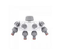 Distribuitore D'Acqua 4 Vie Con Valvole Per Rubinetto Da 1" O Da 3/4"