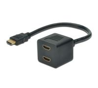 Distribuitore HDMI - MICRO CONNECT - 20 cm - Passivo - Nero - HDMI (F) a HDMI (M)