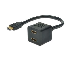 Distribuitore HDMI - MICRO CONNECT - 20 cm - Passivo - Nero - HDMI (F) a HDMI (M)