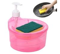 Distributeur De Savon À Vaisselle De Cuisine - Distributeur De Savon À Vaisselle, Distributteur De De Lavage Porte-éponge - Distributeurr De Liquide 2 En 1 Avec Éponge, Distributeurr De S