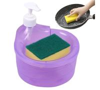 Distributeur De Savon À Vaisselle De Cuisine - Distributeur De Savon À Vaisselle, Distributteur De De Lavage Porte-éponge - Distributeurr De Liquide 2 En 1 Avec Éponge, Distributeurr De S