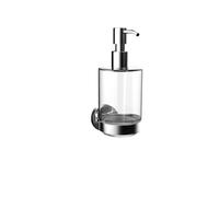 Distributeur de savon rond emco, récipient en verre cristal, modèle mural, 432100100, 432100100, Colorazione: cromo