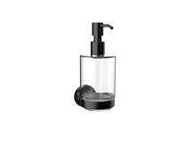 Distributeur de savon rond emco, récipient en verre cristal, modèle mural, 432113300, 432113300, Colorazione: Nero