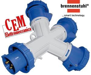 Distributore a 3 prese CEE IP 67 - Industriale 220 - 230 V Monofase Brennenstuhl