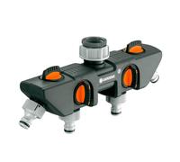 Distributore a 4 vie Gardena per rubinetti da 33.3 mm (G1") e 26,5 mm (G3/4") Mix
