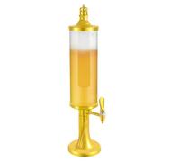 Distributore a torre per bevande, 3 l, fontana trasparente per bevande, distributore di bevande elettrolitico dorato per riunioni e barbecue all'aperto