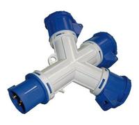 Brennenstuhl 1081583 Distributore a 3 Prese, Spina e 3 Prese Cee 230V/16A 3 Poli (Ip44)