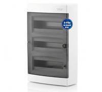 Distributore a vista Intratec a 3 file - Quadro elettrico IP40 per 36 moduli con sportello trasparente, per una facile installazione in ambito domestico e commerciale - 485 x 287 x 112 mm