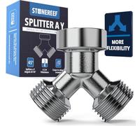 Distributore a Y in ottone cromato da 3/4", splitter a Y per lavatrice e tubo da giardino, connettore dell'acqua a 2 vie, connettore in ottone con filettatura interna, adattatore per tubo dell'acqua