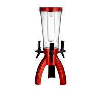 distributore acqua Beer Tower Dispenser for bevande da 3 l/100 oz con tubo for il ghiaccio e dispenser for bevande di liquore da tavolo a tre rubinetti for feste bevande(Rot,No light)