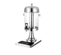 distributore acqua Dispenser di bevande for feste da 8 litri Dispenser di bevande con supporto con contenitore for il ghiaccio e vaschette raccogligocce in acciaio inossidabile bevande(Silver)