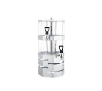 distributore acqua Dispenser for bevande da 4 litri for feste Contenitore for bevande in plastica con supporto for succo di limonata trasparente con rubinetto bevande(Silver,2F)