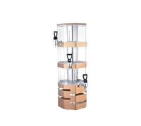 distributore acqua Dispenser for bevande da 4 litri for feste Contenitore for bevande in plastica con supporto for succo di limonata trasparente con rubinetto bevande(Brass,3F)