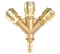 Distributore Aria Compressa, 3 Vie Raccordi Rapidi Aria Compressa, NW 7.2 1/4 AG Distributore Aria Compressa Ottone Raccordo Aria Compressa Innesto Rapido Aria Compressa