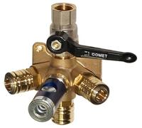 Distributore aria compressa con 3 giunti di sicurezza, 1 rubinetto a sfera