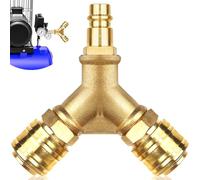 Distributore Aria Compressa, Raccordi Spina Accoppiamento Ottone Facile Usare, Raccordo NW 7,2 Connettori, Tubo Compressore Attacco Rapido 2 Vie con Attacchi Rapidi Aria Filettati 1/4 Pollici