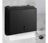 Distributore Asciugamani Dispenser Carta Asciugamani Acciaio Inossidabile, Dispenser Carta da Parete con Serratura, per Piegati a Z/N Asciuga 250-400, Pubblico, Bagno, Cucina (nero)