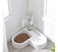 Distributore automatico 1 in 1 di cibo e acqua per animali domestici, abbeveratoio anti-trabocco e distributore di crocchette