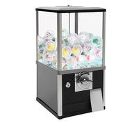 Distributore automatico a gettoni con 200 palline e 100 gettoni, dispenser di caramelle da banco con chiavi, dispenser per capsule per negozi al dettaglio nero (nero)