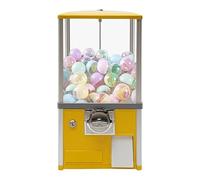 Distributore automatico a gettoni con 200 palline e 100 gettoni, dispenser di caramelle da banco con chiavi, dispenser per capsule per negozi al dettaglio nero (giallo)
