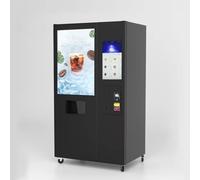 Distributore automatico di caffè, macchina da caffè intelligente completamente automatica supporta scansione codici/moneta/pagamento con carta, fornisce bevande calde e fredde con 6 gusti popolari