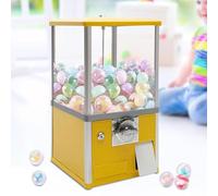 Distributore Automatico di Capsule, Distributore di Caramelle Gommose a Gettoni con 130 Capsule di Bambole dei Cartoni Animati, Dimensione Pallina 45-55mm, Capacità di Carico 7kg yellow M
