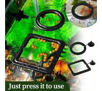 Distributore automatico di cibo per pesci, adatto per piante acquatiche, anello di alimentazione per acquario con ventosa, anello galleggiante per piante, adatto per Betta, pesci rossi, tartarughe e a