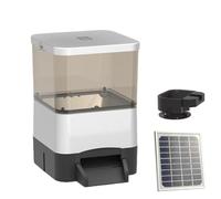 Distributore automatico di cibo per pesci con meccanismo di lancio del mangime; resistente all'umidità, dotato di connettività Wi-Fi e ricarica tramite pannello solare; ideale per laghetti Silver-10L
