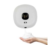 Distributore automatico di sapone con sensore per montaggio a parete, 300 ml, capacità 3 livelli, quantità di schiuma da 1200 mAh, display LED bianco