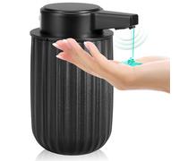 Distributore automatico di sapone elettrico con sensore, 3 livelli, regolabile, erogatore di sapone automatico, ricarica USB, IPX5, impermeabile, per bagno, cucina, nero