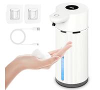Distributore automatico di sapone in schiuma, 420 ml, distributore di sapone elettrico automatico con sensore, modalità a 4 marce, impermeabile, ricaricabile tramite USB, per bagno, cucina, ufficio